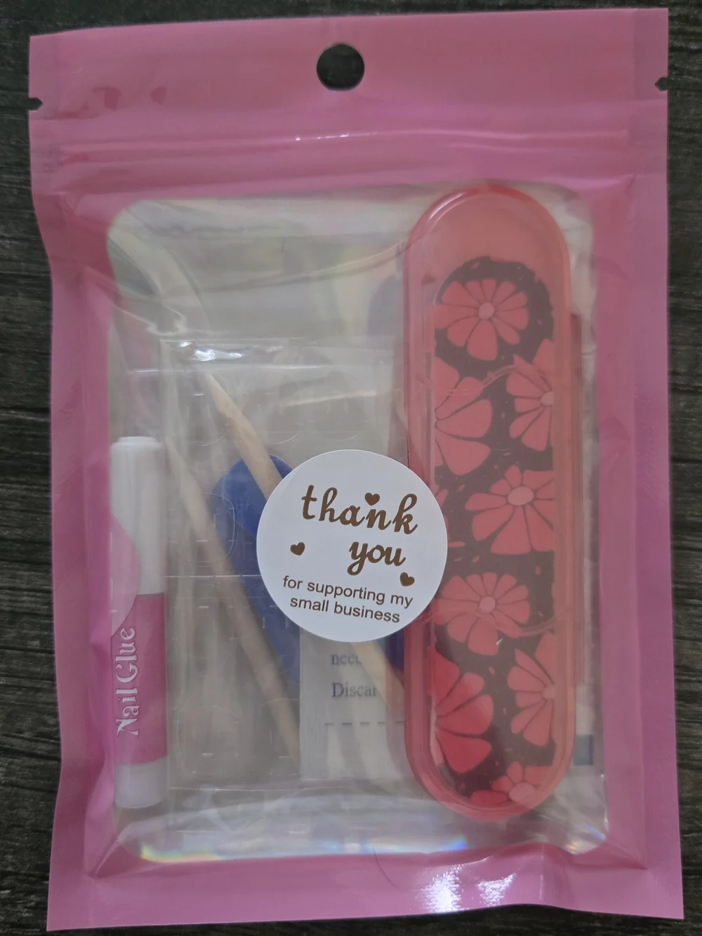 Nail Care Kit - Pink Floral Travel Set